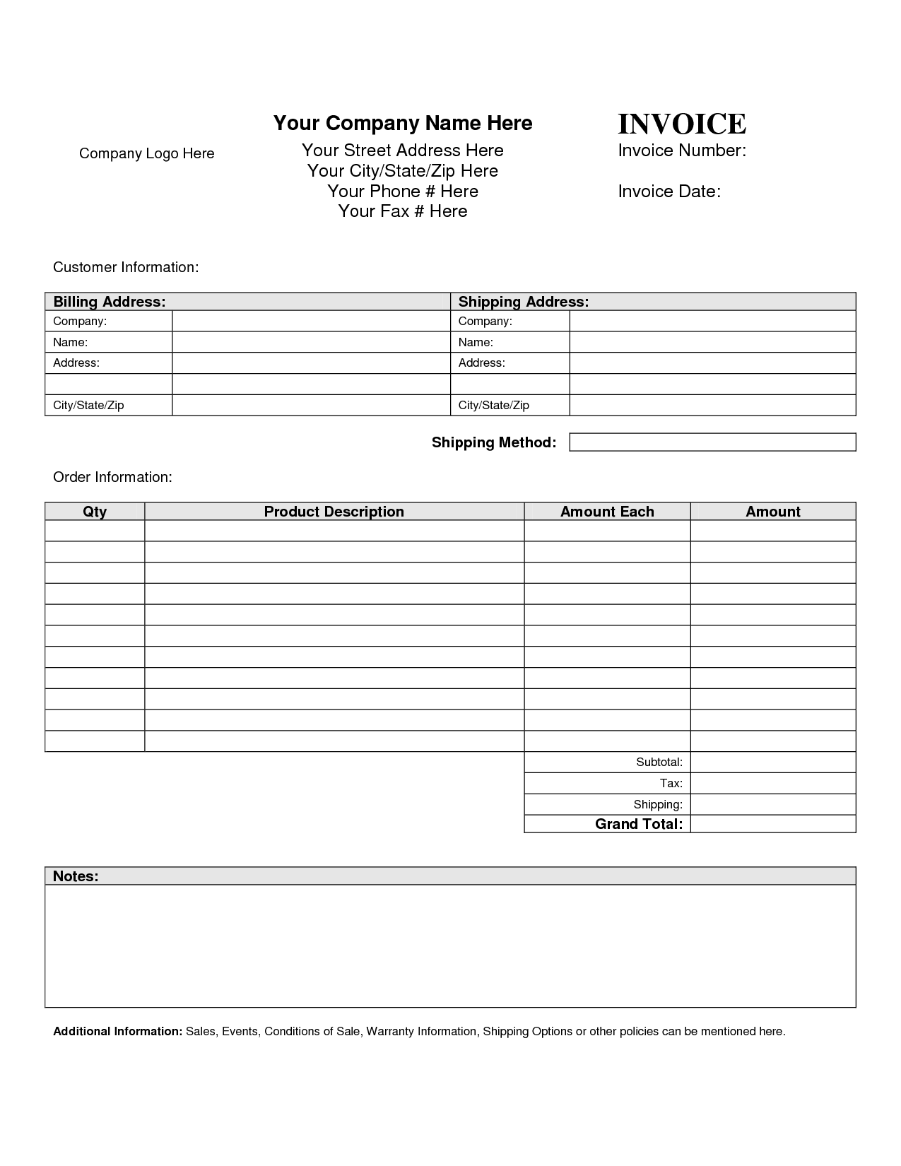 Billing Invoice Template Invoice Example