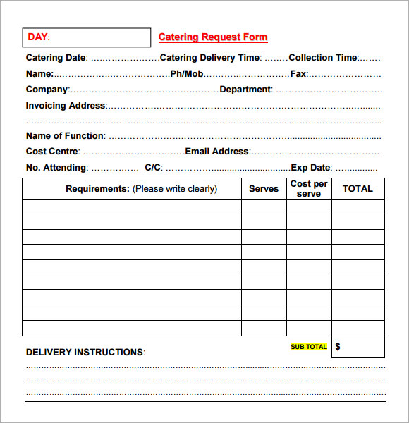 Catering Invoice Template Excel Invoice Example