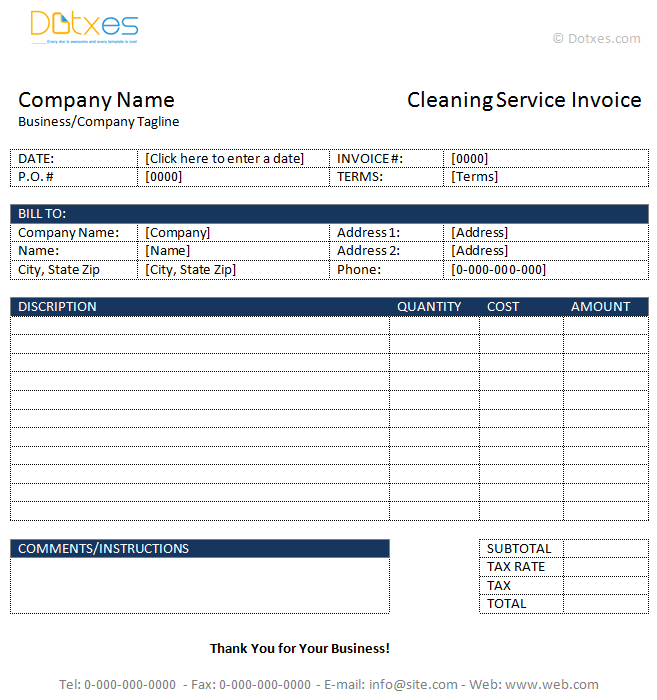 Cleaning Invoice Template Word Invoice Example