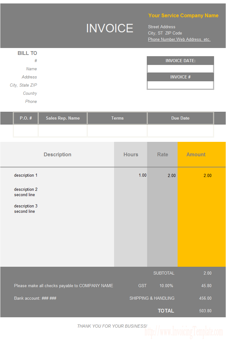 Free Invoice Template Nz Invoice Example