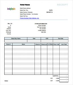 Hotel Invoice Template | invoice example