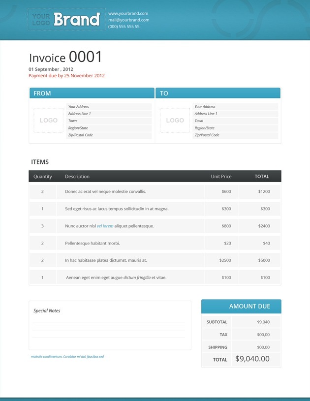 Html Invoice Template Free Download Invoice Example