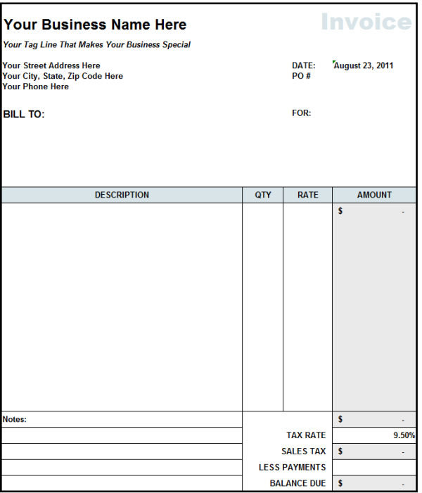  Independent Contractor Invoice Template Excel Invoice Example