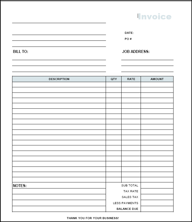 Independent Contractor Invoice Template Free Invoice Example