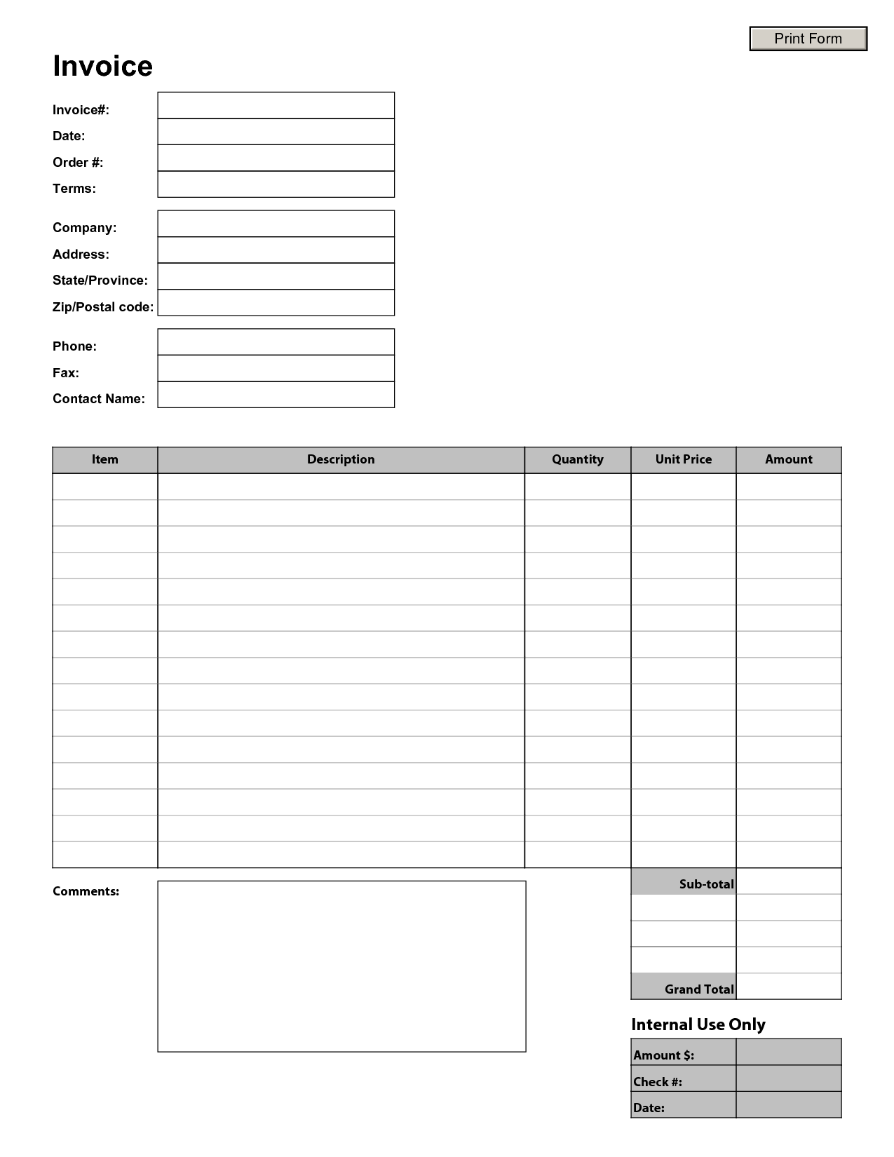 invoice statement template word