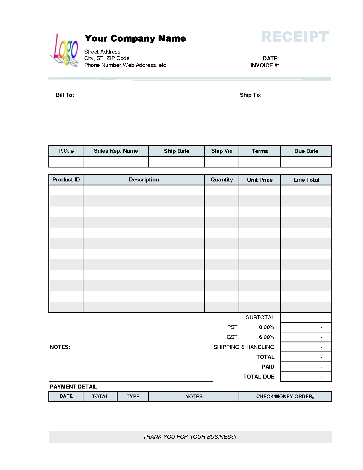 Download Microsoft Office 2003 Receipt Templates Softwarenews