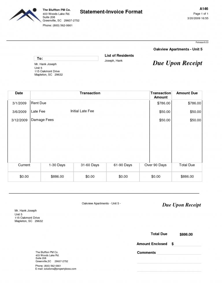 Rent Invoice Template Invoice Example