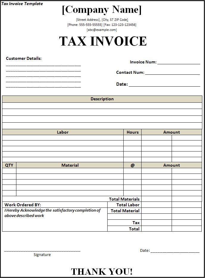 Abn Invoice Template Invoice Example