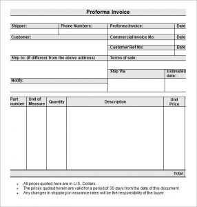 7+ Proforma Invoice Templates Download Free Documents in Word 