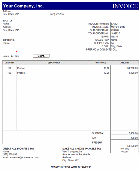 Sales Invoice Template Excel Free Download Invoice Complete